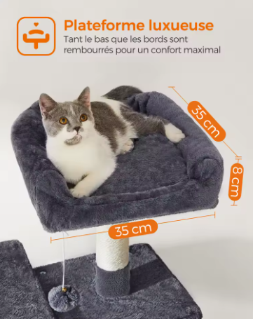 Arbre à Chat 5 niveaux avec Niche & Perchoir Douillet — 143 cm